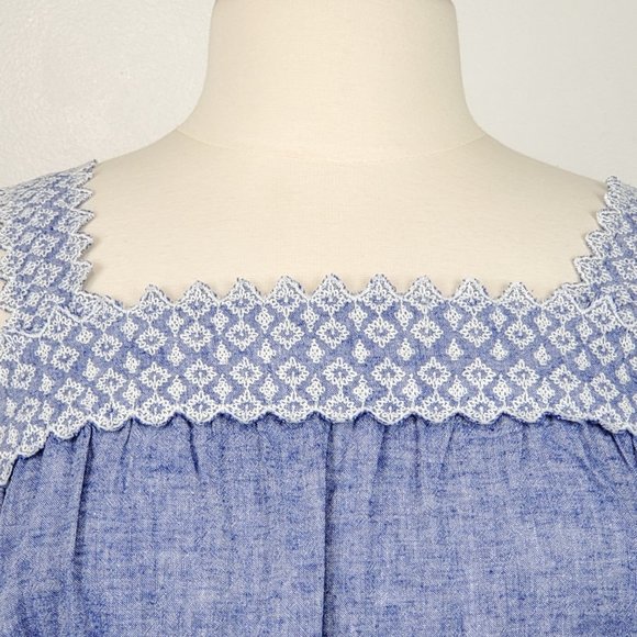 Isabel Linen Blend Sleeveless Belted Summer Maternity Dress Embroidery Size L - Picture 4 of 14